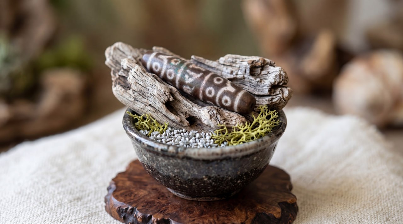 Dzi 12 Mắt — Thần Chú Om Mani Padme Hum 2