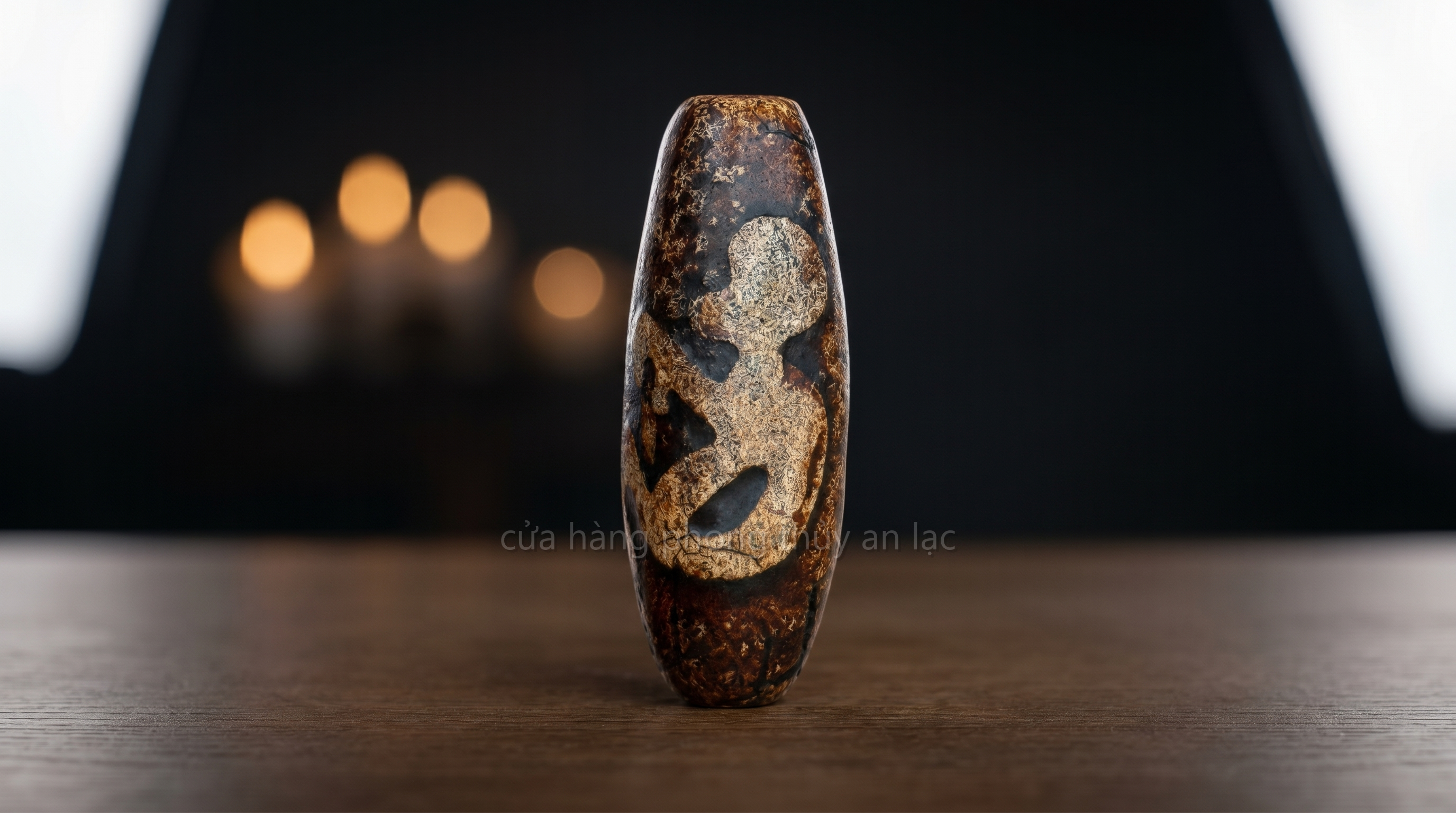 Viên Dzi Song Phúc Dơi Cách Điệu — Phúc Khí Và Tụ Lộc